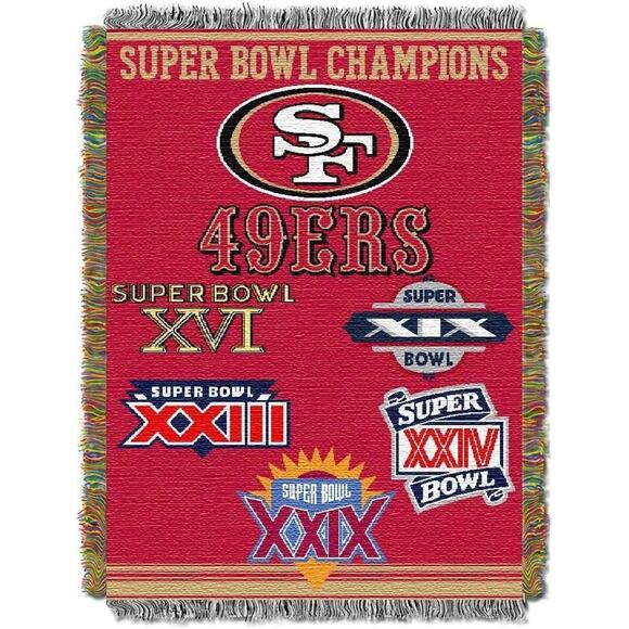NFL San Francisco 49ers Woven Tapestry Throw For Home Game Wall Hanging 48x60in - Picture 1 of 5